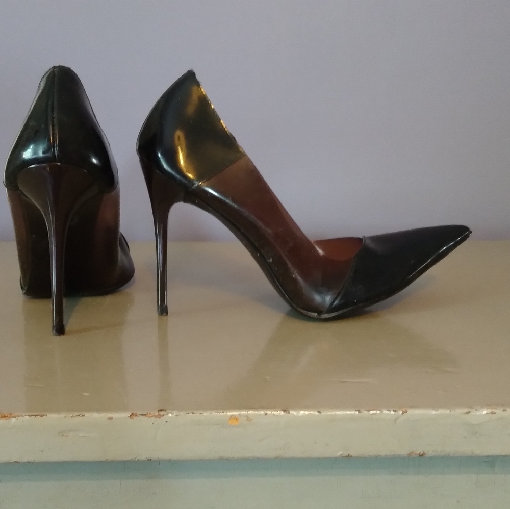 Crazy pointy plastic Stella McCartney black shoes